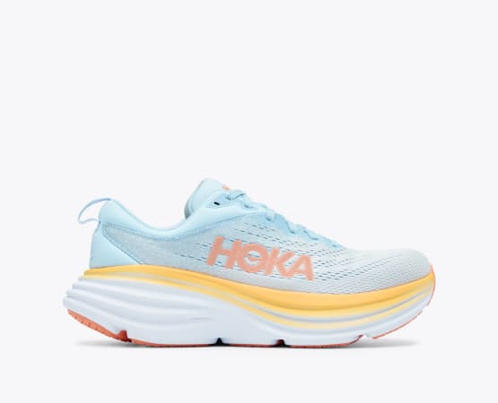 Hoka One One Women’s Bondi Wide Width, light blue yellow