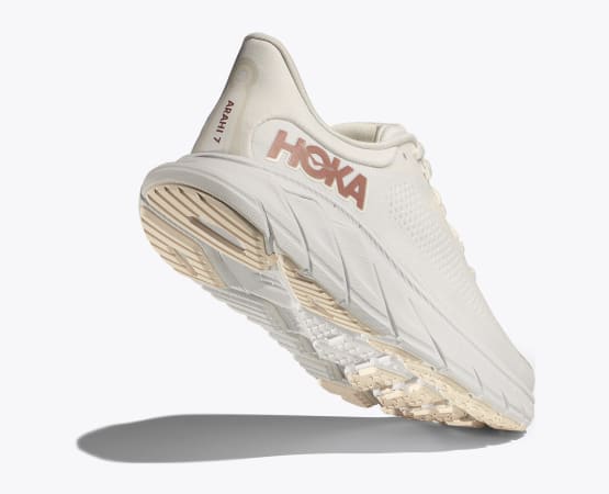 Hoka Women's Arahi 7, Blanc de blanc / Rose Gold