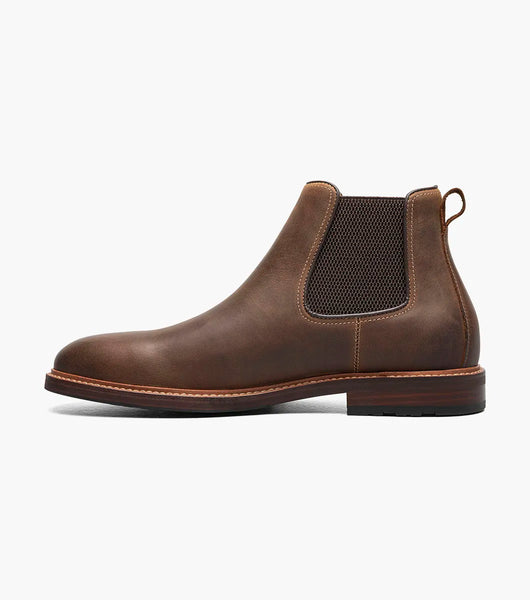 Florsheim Men's Anthem Plain Toe Chelsea Boot Wide 2E, Brown