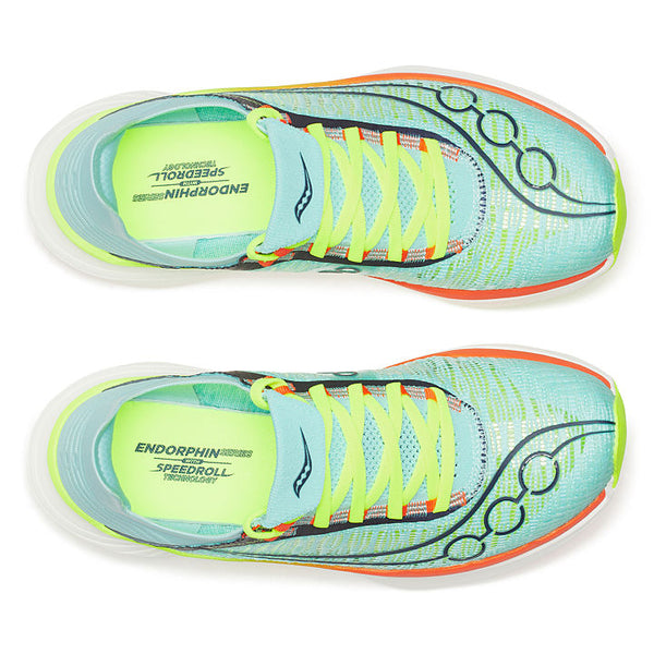 Saucony Women's Endorphin Elite 2 in Splash/ Fire
