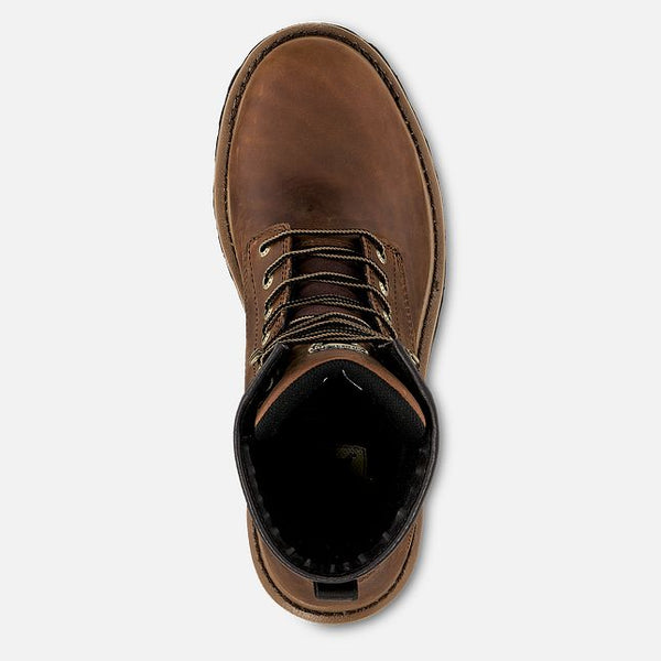 Irish Setter Mesabi Men's 8-inch Waterproof Leather Safety Toe Logger Boot, dark brown