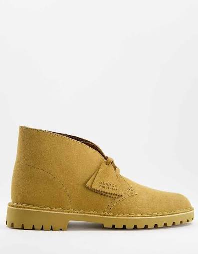 Clarks Originals Men's Desert Rock Suede Boots, Oak Moss