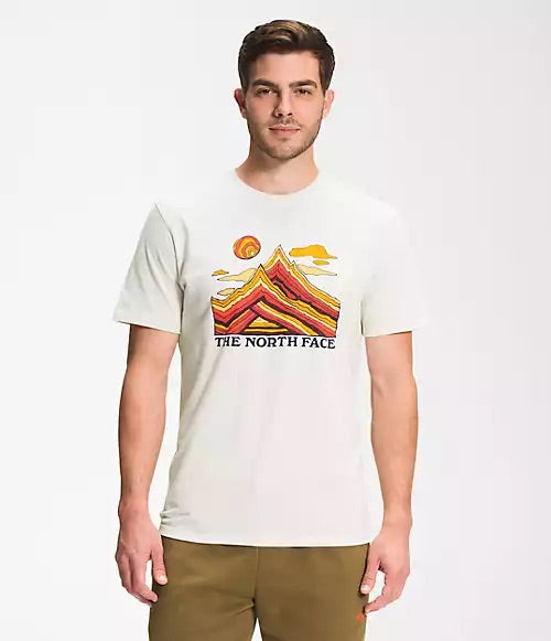 【THE NOTRH FACE】 M'S JOURNEY S/S R/TEE‐OFF_WHITE Buy The North Face Stone Moutain Sketch Back Print Relaxed